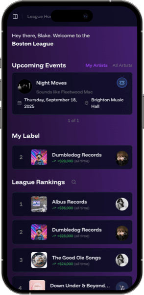League page interface preview